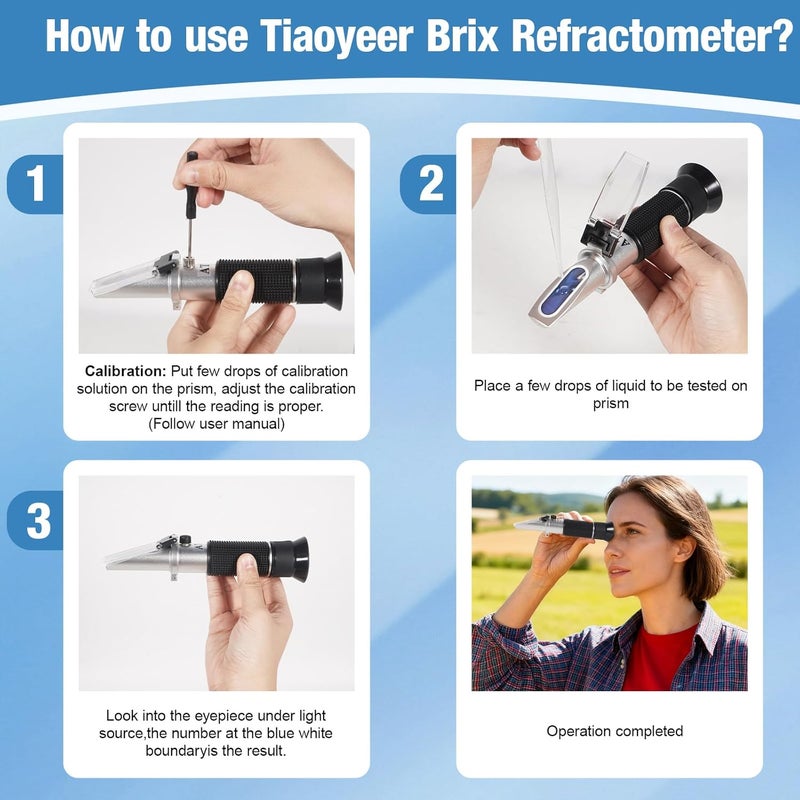 GYE Brix Refractometer with ATC, Dual Scale - Specific Gravity & Brix, Hydrometer in Wine Making and Beer Brewing, Homebrew Kit - Image 5